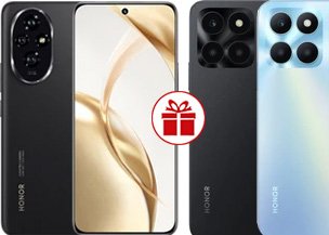 HONOR 200 8GB/256GB международная версия (вельветовый черный) и смартфон HONOR X6a 4GB/128GB по акции