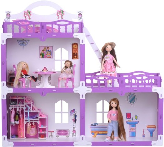 

Кукольный домик Krasatoys Дом Анна с мебелью 000269 (белый/сиреневый)