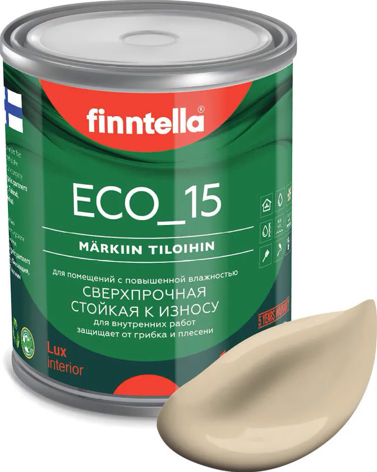 

Краска Finntella Eco 15 Toffee F-10-1-1-FL069 0.9 л (песочный)