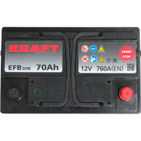 Автомобильный аккумулятор KRAFT EFB 70 R+