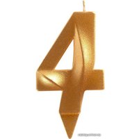 Свеча для торта Мультидом Грань Цифра 4 МС5-14 (золото)