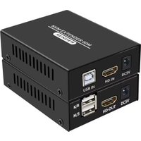 Удлинитель USBTOP HDMI USB по витой паре RJ45 UTP (LAN) POE до 60 метров, FullHD 1080p (1 приемник, 1 передатчик)