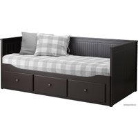 Кровать Ikea Хемнэс 200x80 (черно-коричневый, оготнес жесткий) 694.281.51