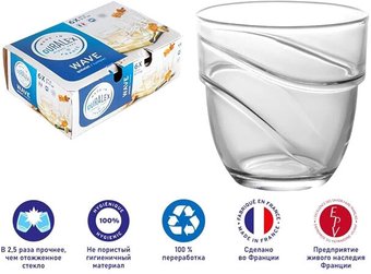 Набор стаканов для воды и напитков Duralex Wave Clear 1050AB06C0111