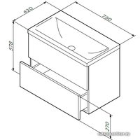  AM.PM Тумба под умывальник Gem 75 M90FHX07522WG (подвесной, белый)