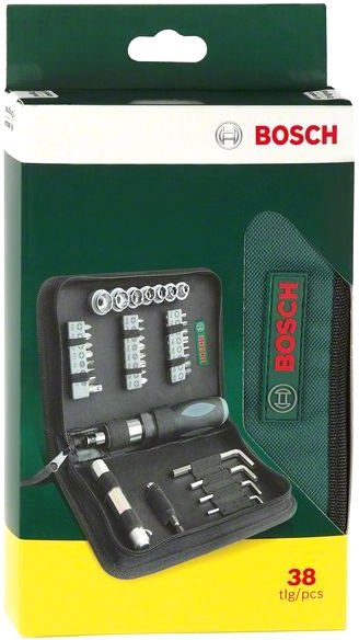

Набор отвертка с битами Bosch Mixed 2607019506 38 предметов