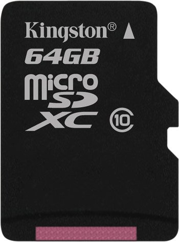 

Карта памяти Kingston microSDXC (Class 10) 64GB + адаптер (SDCX10/64GB)