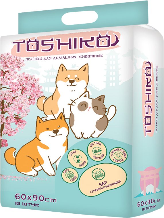 

Одноразовая пеленка Toshiko с ароматом сакуры (60х90 см, 10 шт)