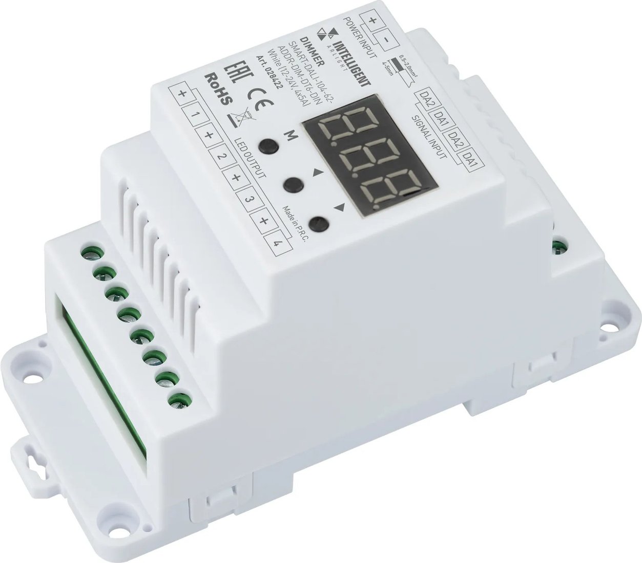 

Светорегулятор (диммер) Arlight Intelligent SMART-DALI-104-62-ADDR-DIM-DT6-DIN White 028422