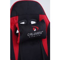 Игровое (геймерское) кресло Calviano 1584 (велюр, черный/красный)