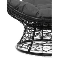 Кресло M-Group Кокос на подставке 11590409 (черный ротанг/серая подушка)