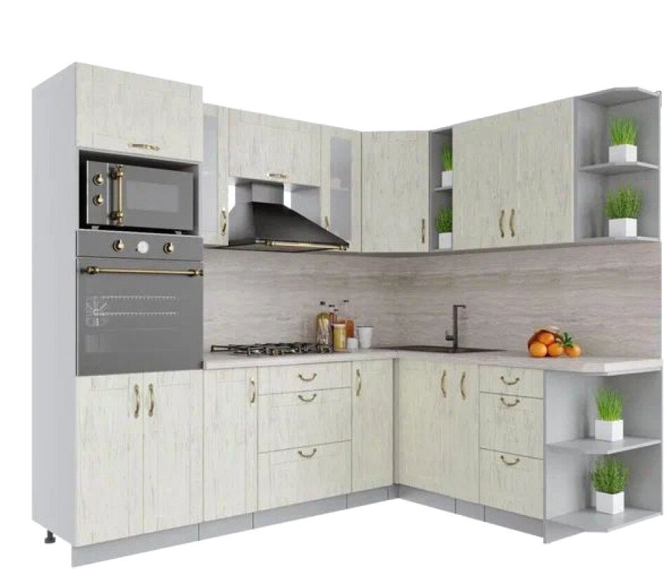 

Готовая кухня Интерлиния Мила Крафт 1.88x2.4 правая (дуб снежный)