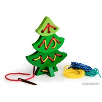 Развивающая игрушка Томик Елочка Нарядная. Шнуровка 612-4