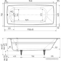 Ванна Wotte Vector 170x75 БП-э00д1472