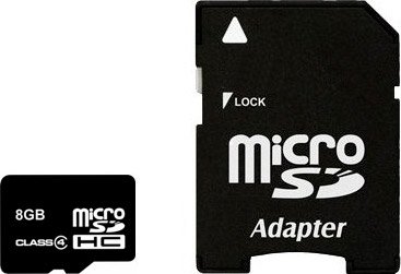 

Карта памяти SmartBuy microSDHC (Class 4) 8 Гб + SD адаптер (SB8GBSDCL4-01)