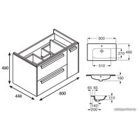  Roca Тумба с умывальником Lago 32799C000+857296444