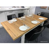 Кухонный стол Senira Кастусь 110-145x70 (дуб вотан/белый)