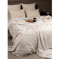 Плед Tex Republic Absolute Зигзаг двухцветный Flannel 220x200 92572 (бежевый)