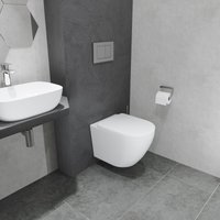 Унитаз подвесной Lauter Vortex 2110830 + GROHE Rapid SL 38772001 с кнопкой (прямоугольная, хром)