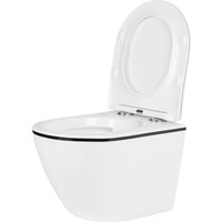 Унитаз подвесной Roxen Antares Black в комплекте с инсталляцией StounFix Dual Fresh 6 в 1 964974 (кнопка: черное стекло)