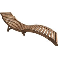 Шезлонг SADBEL-M Meridian складной деревянный, с подголовником (темный)