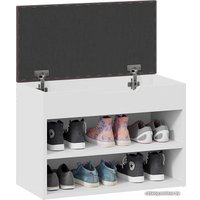 Банкетка Трия Тип 11 (белый ясень/велюр серый)