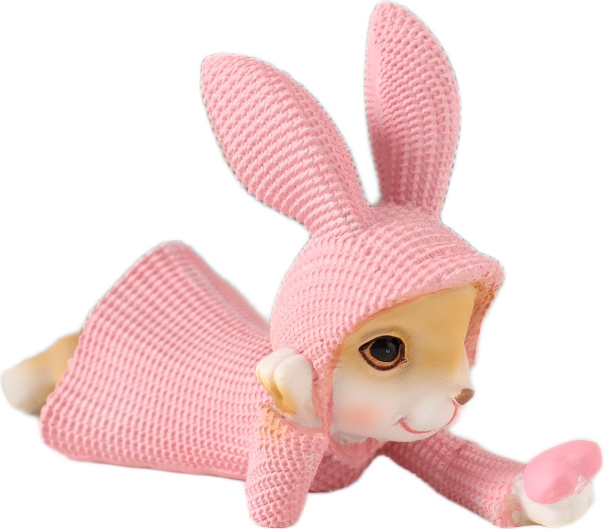 Статуэтка Sima-Land Зайка в вязаном розовом платьице, смотрит на сердечко 10583226
