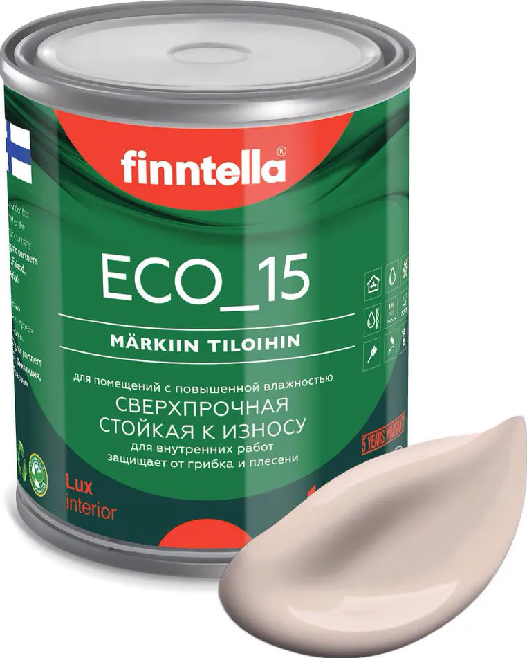 

Краска Finntella Eco 15 Makea Aamu F-10-1-1-FL104 0.9 л (бледно-песочный)