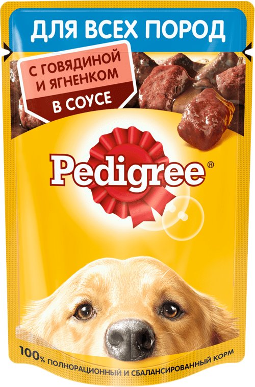

Пресервы Pedigree для взрослых собак всех пород с говядиной/ягненком в соусе 85 г