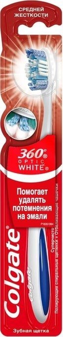 

Зубная щетка Colgate 360 Optic White средняя жесткость (1 шт)