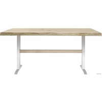 Кухонный стол Buro7 Двутавр 180 (с обзолом и сучками, дуб беленый/белый)