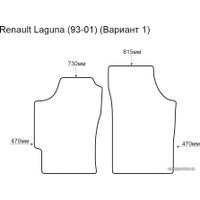 Комплект ковриков для авто Alicosta Renault Laguna 93-01 v1 (вод.+п., ЭВА 6-уг, бежевый)