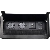 Блок розеток AKS Atlas USB выдвижной (2 розетки, черный)