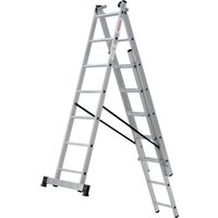 Лестница-стремянка Новая высота NV 123 алюминиевая трёхсекционная 3x8 ступеней