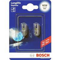 Лампа накаливания Bosch W5W Longlife Daytime 2шт в Борисове