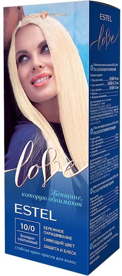 

Крем-краска для волос Estel Love 10/0 блондин платиновый