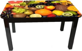 Кухонный стол Solt Рита 2с №163 (кромка черная/царга черная/ноги квадратные черные)