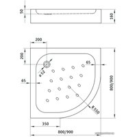 Душевой поддон Deante Standard New 80x80 KTA 054B