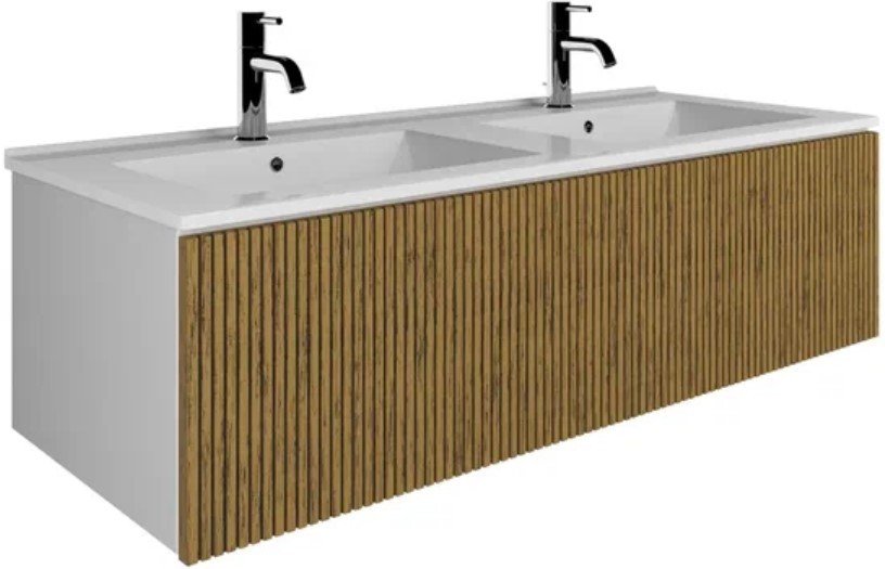 

ЗОВ Тумба с умывальником Кито 120 K120LW0MRM-OL120 (белый/тростник)