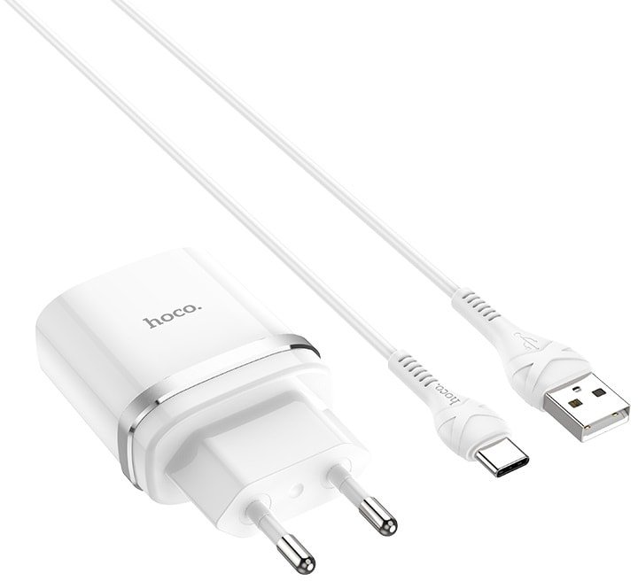 

Сетевое зарядное Hoco C12Q USB Type-C (белый)