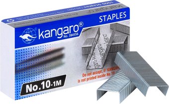 Скобы канцелярские Kangaro №10 1000 шт (металлик)