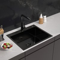 Кухонная мойка ARFEKA Eco AR 600*500 Black PVD Nano