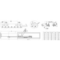 Направляющие скрытого монтажа AKS L-450 с доводчиком ДСП16mm насадной монтаж компл. левая+правая QType 3/4