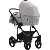 Универсальная коляска BEBETTO Magnum Light Se Pro 2в1 (06, светло-серая кожа, черная рама)