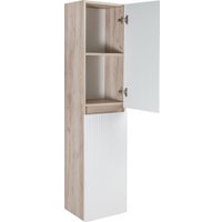  Runo Шкаф-пенал для ванной Модена (подвесной, крафтовый дуб)