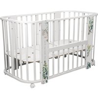 Кроватка-трансформер Indigo Baby Line 5 в 1 с поперечным маятником (листочки)