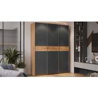 Шкаф-купе Трия Оскар Скания Т2 1800 268682 (ручка серебро/дуб крафт золотой/серый графит/дуб тортугга)