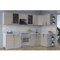 Готовая кухня Интерлиния Тренд 1.5x3.1 правая (луна/луна/бискайская сосна)