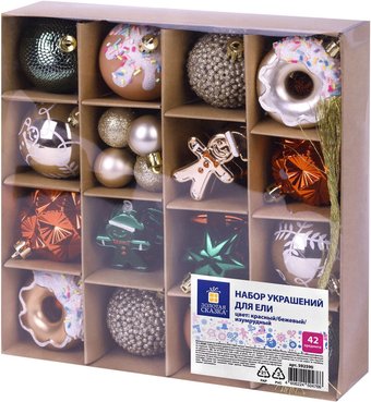 Елочная игрушка Золотая сказка Xmas Inspiration 592590 (красный, бежевый, бирюзовый)