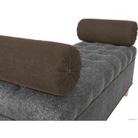 Банкетка Лига диванов Глория 113688 (рогожка серый/коричневый/коричневый)